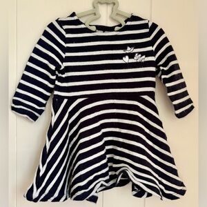 Petit Bateau Navy and White Striped Kids Dress